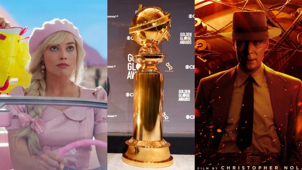 Barbie leads the Golden Globe nominations with 9, followed by Oppenheimer